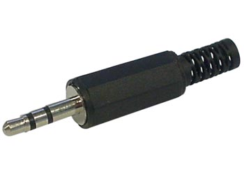 CONECTOR JACK MACHO DE 3,5mm - ESTÉREO PLÁSTICO PRETO_0
