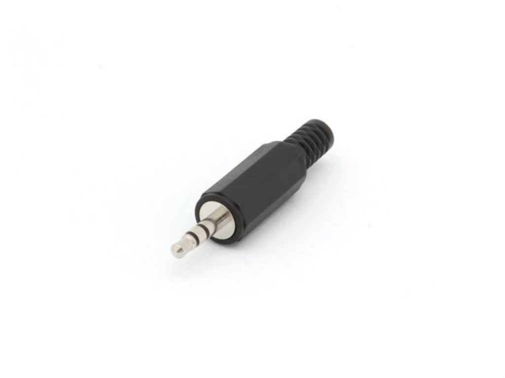 CONECTOR JACK MACHO DE 3,5mm - ESTÉREO PLÁSTICO PRETO_0