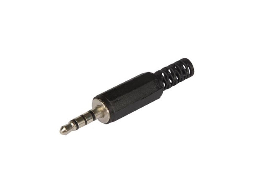 CONECTOR JACK MACHO 3,5mm - ESTÉREO PRETO - 4 CONTATOS_0