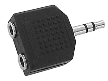TOMADA ESTÉREO DUPLA FÊMEA DE 3,5 mm PARA JACK ESTÉREO MASCULINO DE 3,5 mm_0