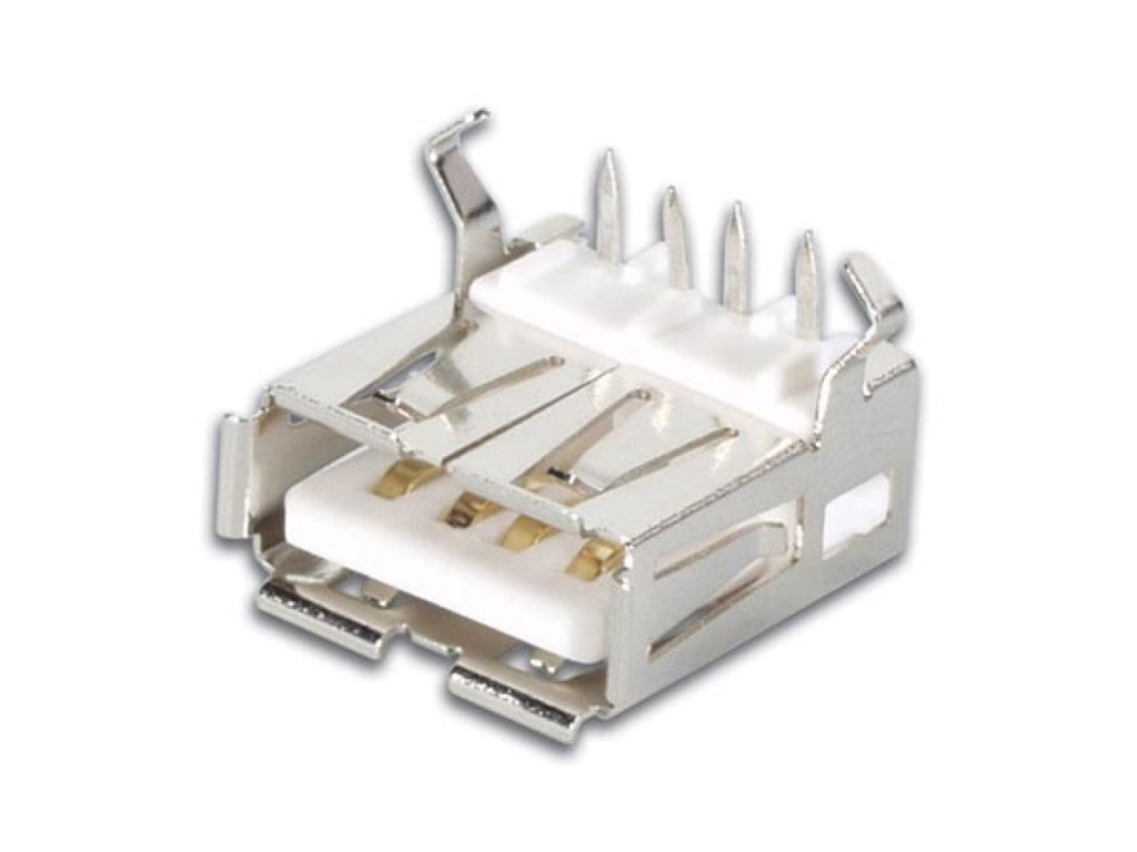 USB A FÊMEA, CONECTOR ÚNICO 90°, MONTAGEM EM PCB_0