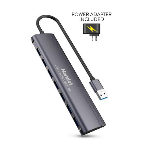 XHUB-07A3P HUB USB 3.0  7 PORTE ALLUMINIO CON ALIMENTATORE_0