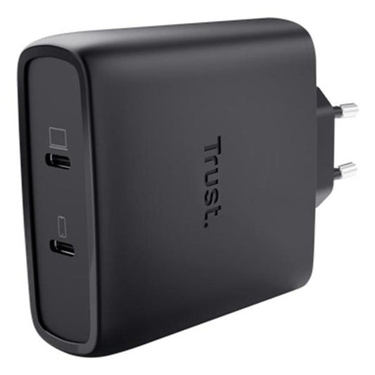 Carregador TRUST MAXO 2 Portas USB-C GAN 100W / Plástico Reciclado 50% / Preto / 25527_0