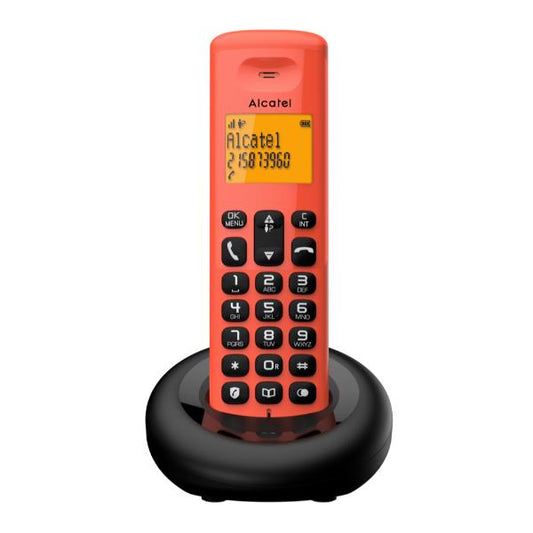 Alcatel E160 Teléfono DECT Identificador de llamadas Negro, Rojo_0