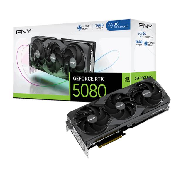 GPU PNY GeForce RTX 5080 / Triplo Ventoinha / 16 GB GDDR7 / Overclocked_0