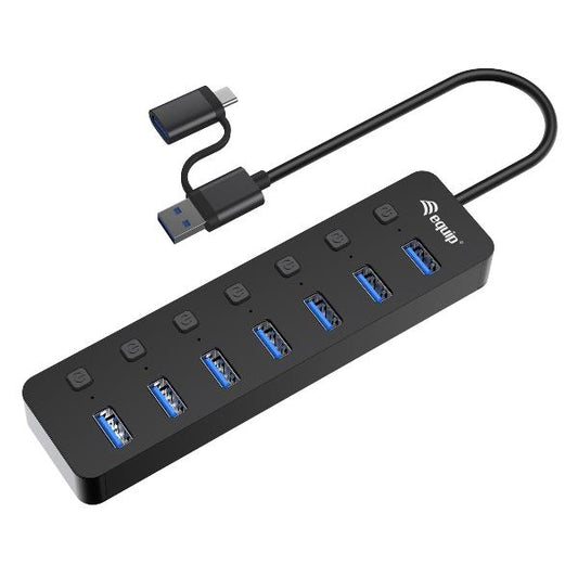 EQUIP - HUB 7-PORTE USB 3.2 Gen 1 con Interruttori, Alimentatore incluso_1