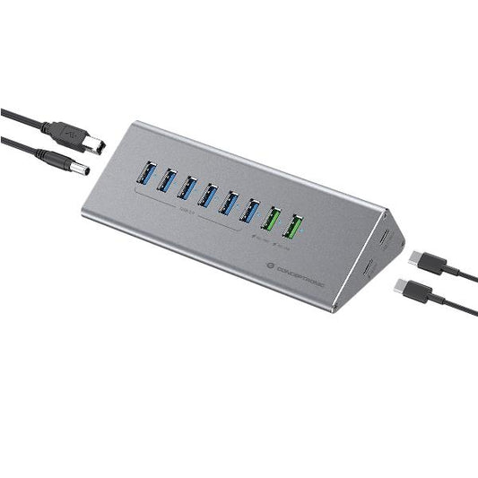 HUB USB 3.0 10-in-1 CARICATORE da 60W COMBO -- 6x USB-A 3.0, 1x USB-C 3.0, 2x USB-A chargi_0