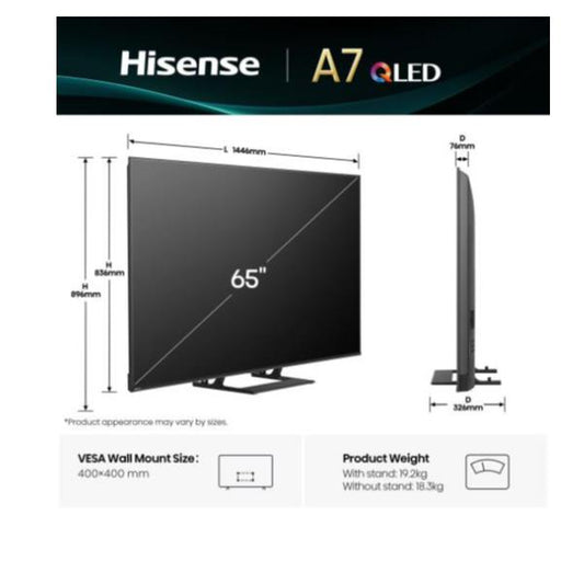 Televisor HISENSE 65 A79Q QLED 4K UHD SMART VIDAA + SUBWOOFER POSTERIORE / Preto_0