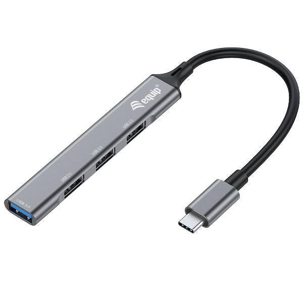 EQUIP - HUB 4-PORTE USB-C (1x USB 3.2 Gen 1 + 3x USB 2.0), Alluminio (128961)_1