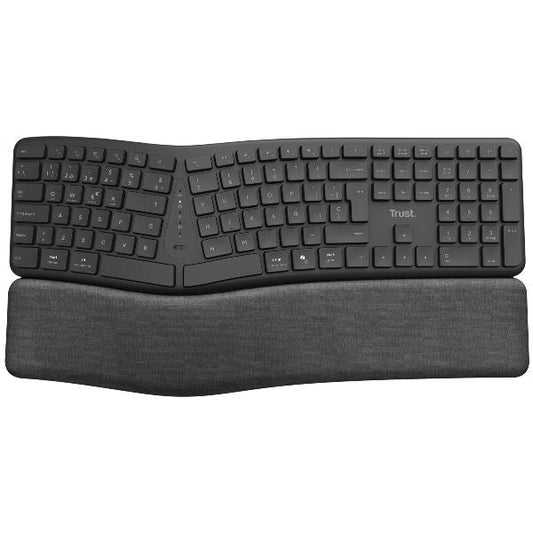 TASTIERA ERGONOMICA WIRELESS TRUST KEYRA MULTI-CONNESSIONE BT + 2,4GHz - 85% PLASTICA RICI_0