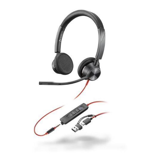 Poly Blackwire 3325M USB-C Stereo-Headset + 3,5 mm-Stecker + USB-C/A-Adapter_0