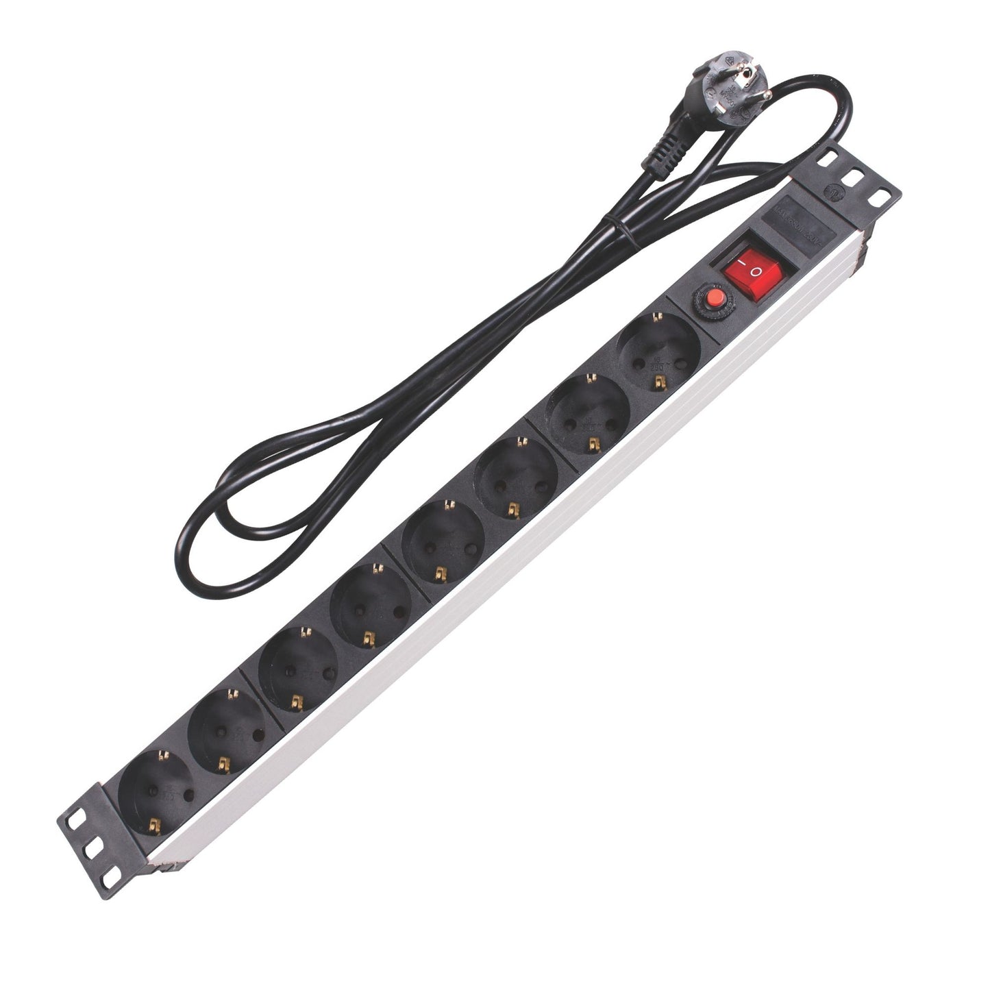 FAIXA DE 8 TOMADAS - TIPO SCHUKO - PARA CALHA DE 19"_0