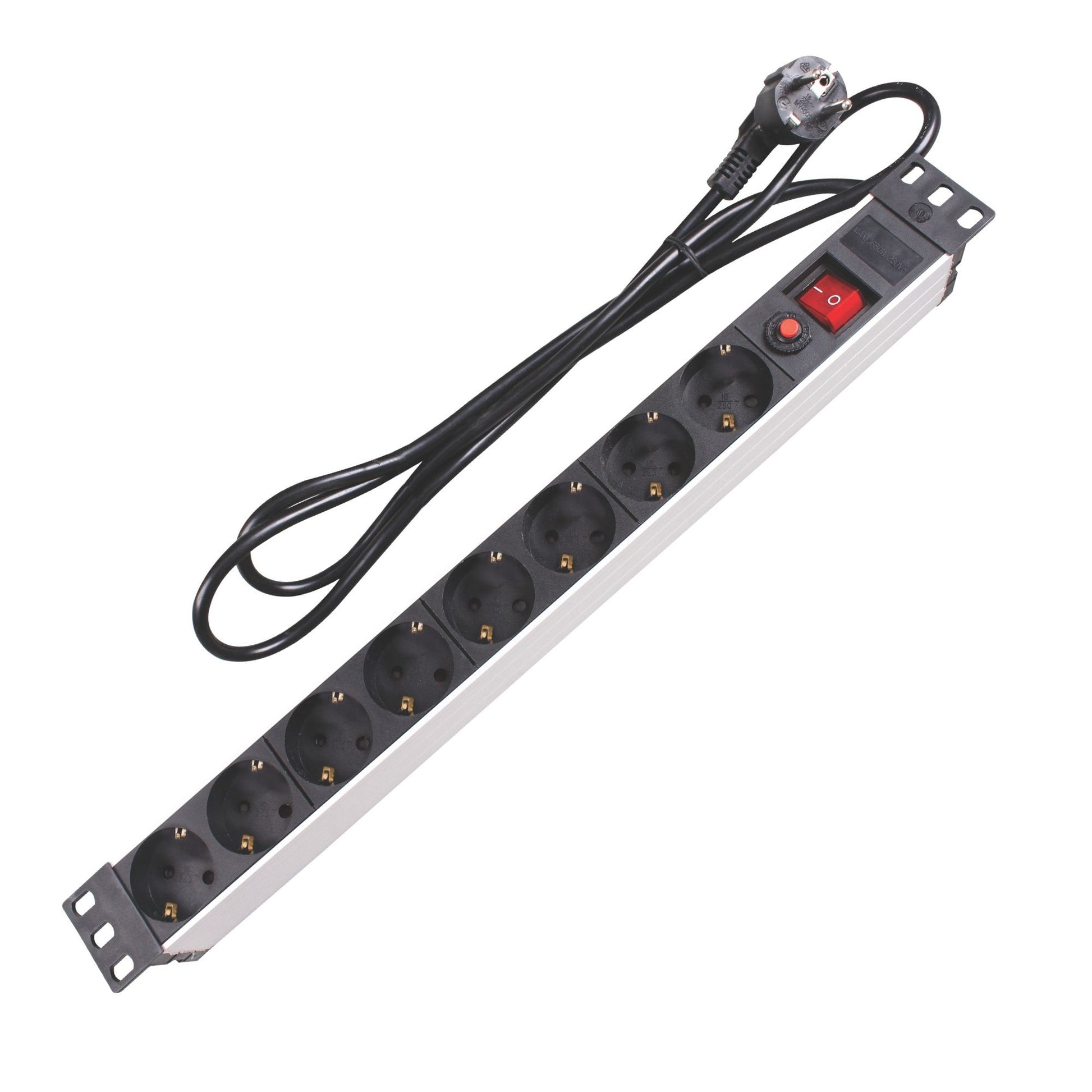 FAIXA DE 8 TOMADAS - TIPO SCHUKO - PARA CALHA DE 19"_0