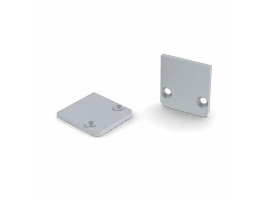 TAMPA EM ALUMÍNIO ANODIZADO PARA O PERFIL SL15 FL SEM FURO PARA CABO - PRATA_0