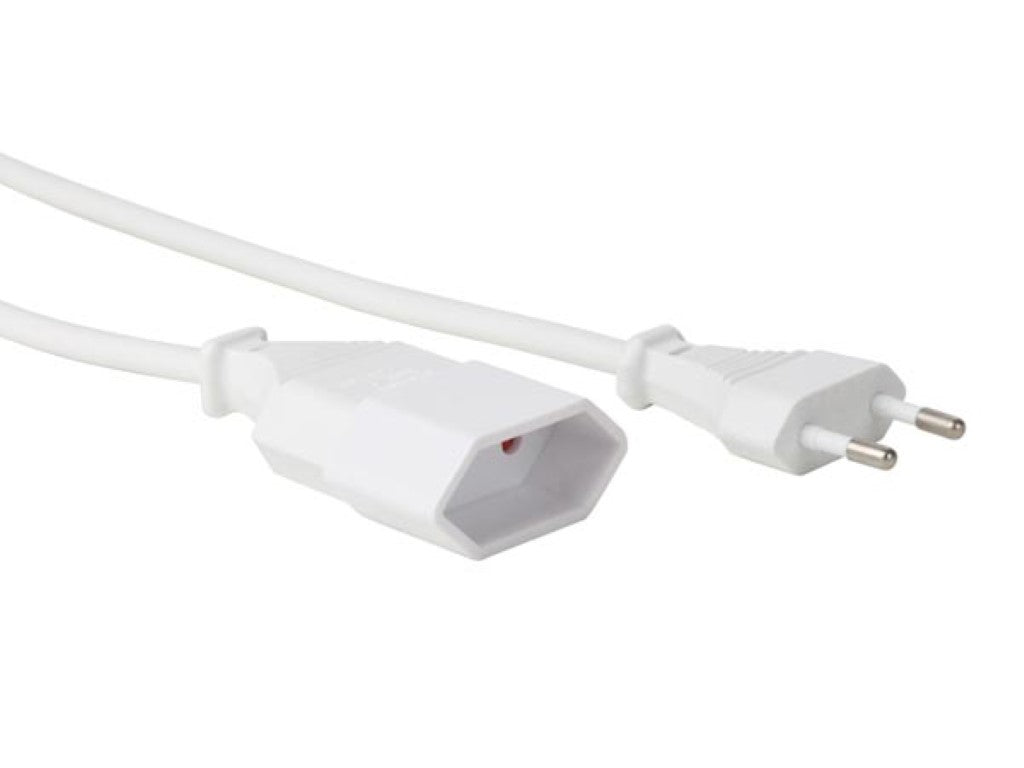 CABO DE ALIMENTAÇÃO BRANCO CEE 7/16 "Europlug" + C7 L=1.8 m, H03VVH2-F 2G0.75 mm²_0