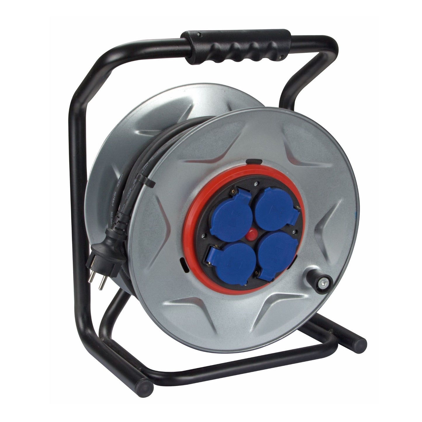 ENROLADOR DE CABO PROFISSIONAL EM NEOPRENE COM SISTEMA ANTI-TORÇÃO - 25 m - 3G2.5 - 4 TOMADAS - TIPO FRANCÊS_0