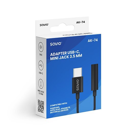 ADAPTADOR USB-C A JACK 3.5 MM SAVIO AK-74_0