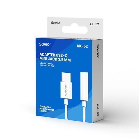 ADAPTADOR USB-C A MINI JACK 3.5 MM SAVIO AK-52_0