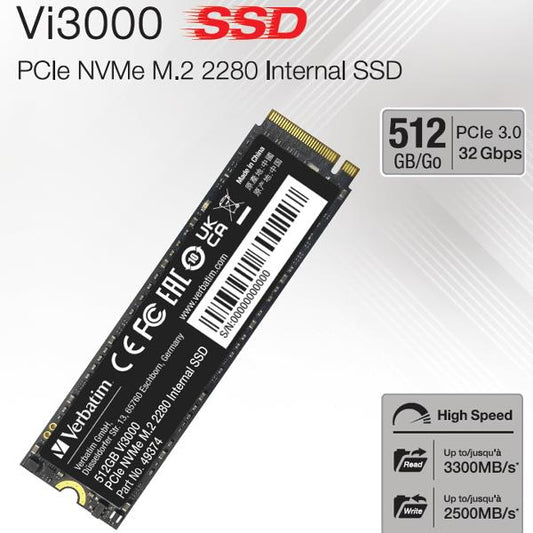 Verbatim Vi3000 M.2 SSD    512GB PCIe NVMe                  49374_0