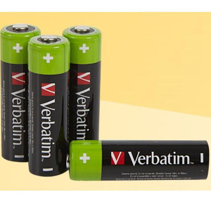 VERBATIM ALKALINE RECHARGEABLE BATTERIES AA HR06 4 PCS PACK 49517_0