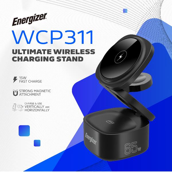 Suporte Magnético Wireless Energizer / 4-em-1 / 65W / Preto / WCP311_0