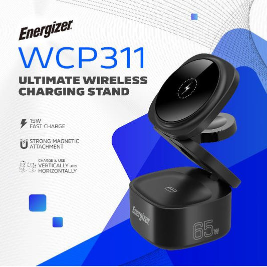 Suporte Magnético Wireless Energizer / 4-em-1 / 65W / Preto / WCP311_0