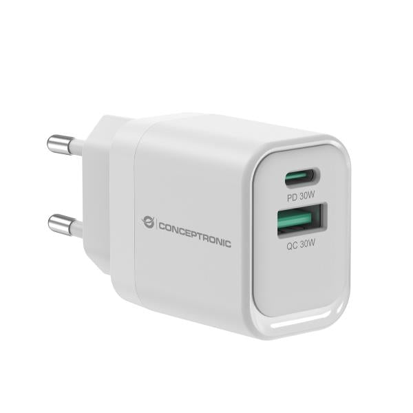 CARICATORE PD USB 2-PORTE da 33W GaN, 1x USB-C, 1x USB-A, QC 3.0, PPS, PD 3.0 (ALTHEA19W33_0