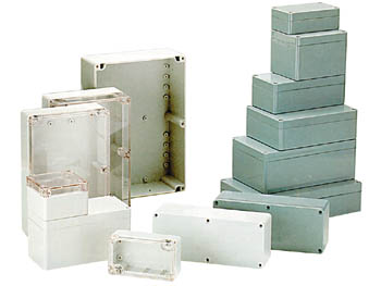 CAIXA ABS VEDADA - CINZA ESCURO - 115 x 65 x 55 mm_0