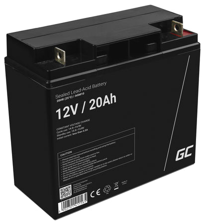 Green Cell AGM VRLA 12V 20Ah maintenance-free battery for mower, scooter, boat, wheelchair_0