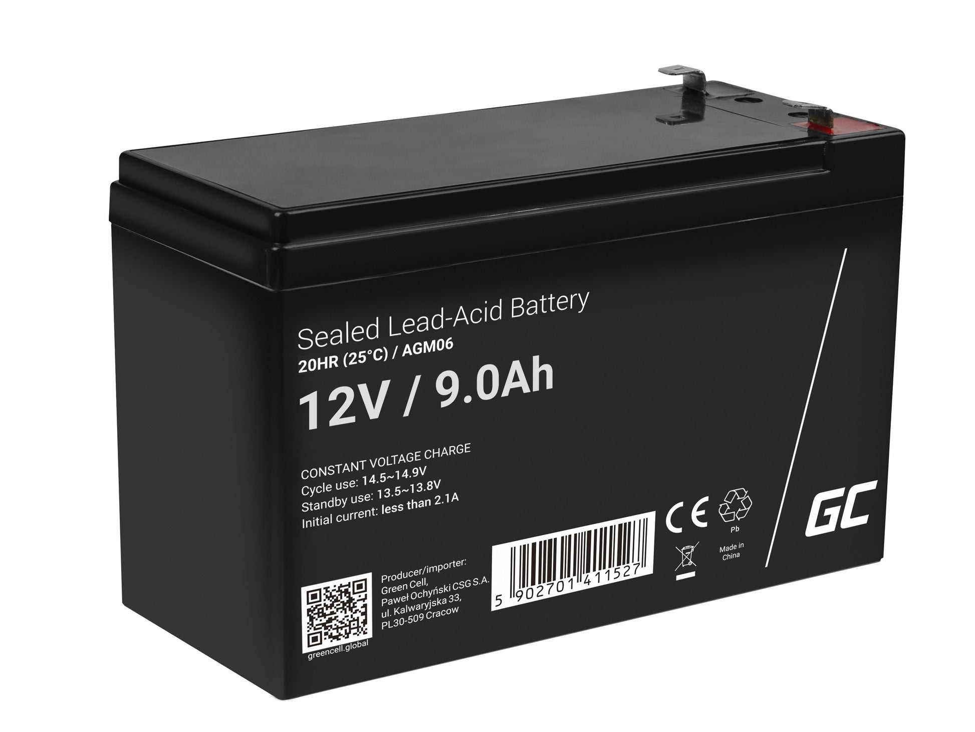 Green Cell AGM VRLA 12V 9Ah maintenance-free battery for UPS units_1