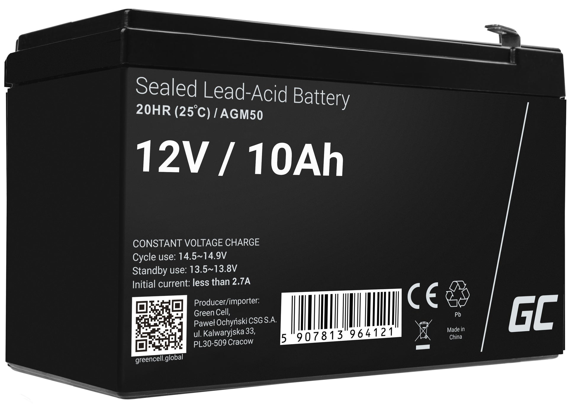 Green Cell AGM VRLA 12V 10Ah maintenance-free battery for UPS units_1