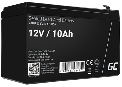 Green Cell AGM VRLA 12V 10Ah maintenance-free battery for UPS units_1