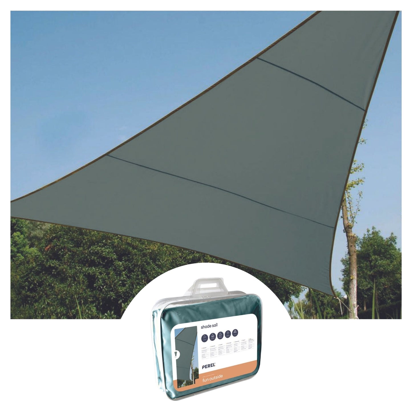 TOLDO VELA - TRIANGULAR - 5 x 5 x 5 m - COR: VERDE CINZA_0