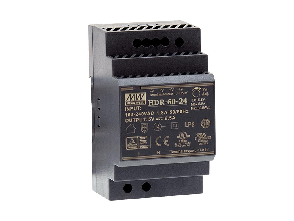 Fonte de alimentação industrial para calha DIN - Saída Única - 32.5 W - 5 V - 6.5 A_0