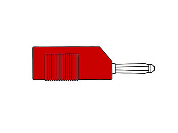 CONECTOR DE ENCAIXE 4mm COM FIXAÇÃO DE CABO LONGITUDINAL OU TRANSVERSO, COM PARAFUSO / VERMELHO (BSB 20K)_0