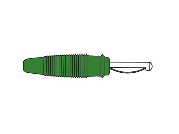 CONECTOR DE ENCAIXE 4mm COM FURO TRANSVERSO E EXTREMO DE SOLDAGEM / VERDE (VQ 30)_0