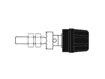 Tomada 4 mm com cabeça isolada / preto (PK10A)_0