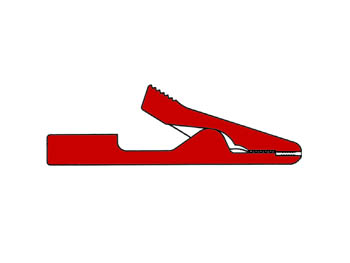 MOLA DE CROCODILO MINIATURA ISOLADA 2mm / VERMELHO (MA1)_0