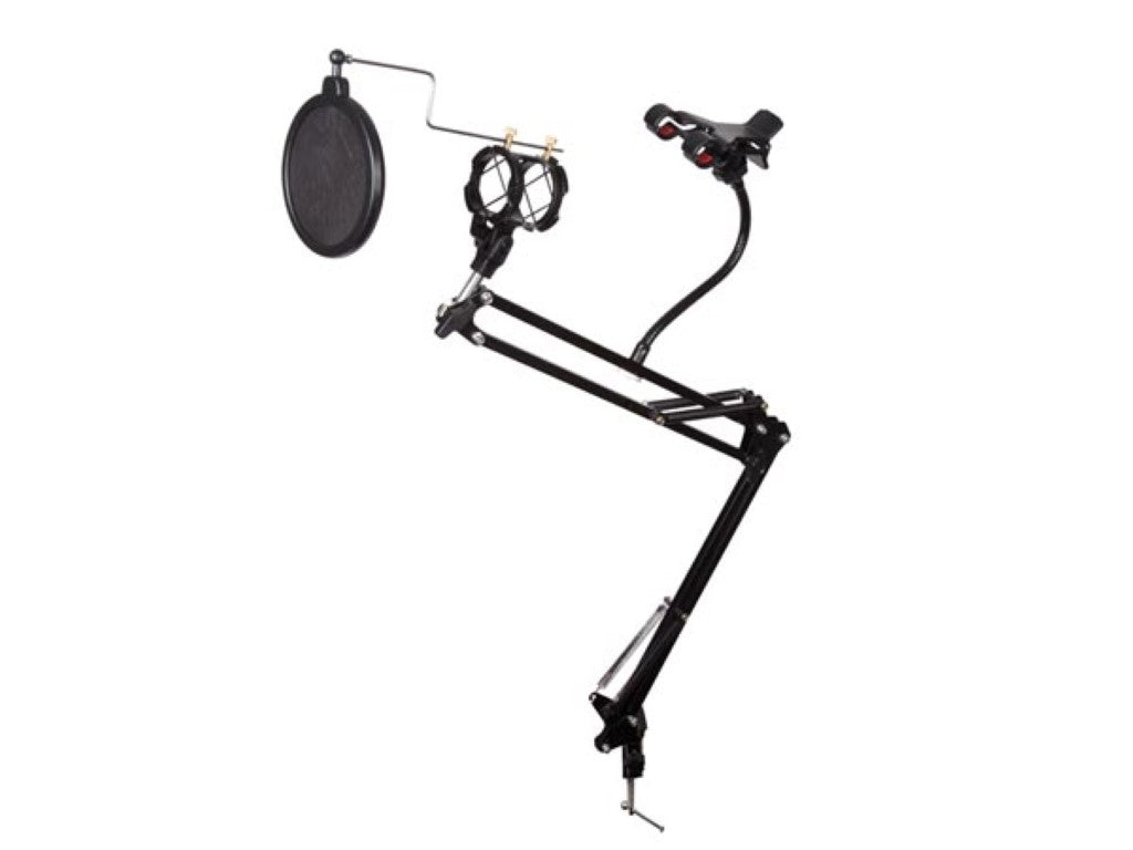SUPORTE DE MICROFONE PARA MESA REGULÁVEL COM APOIO PARA TELEFONE_0