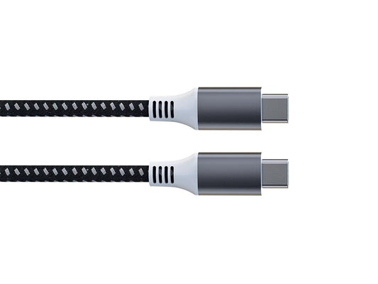 Cabo USB - USB 2.0 C para C 60W, 480Mbps, magnético, niquelado, cabo entrançado de algodão - 1 metro_0