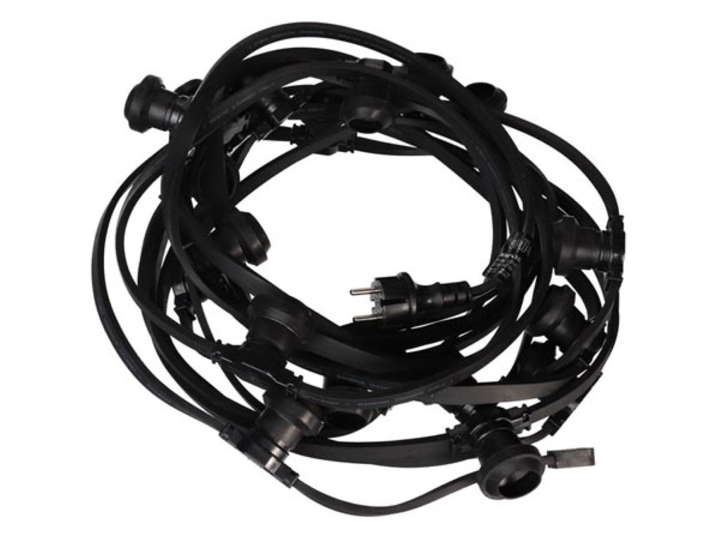 CORRENTE DE LUZ LED PARA FESTAS - 20 CASQUILHOS E27 - SEM LÂMPADAS - 10 m_0