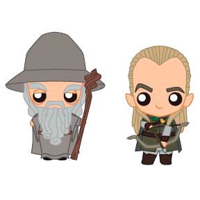 Set 2 figuras Pokis Gandalf & Legolas El SeÃ±or de los Anillos_0