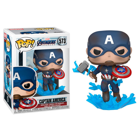 Figura POP Marvel Avengers Endgame Captain America with Broken Shield & Mjolnir_0
