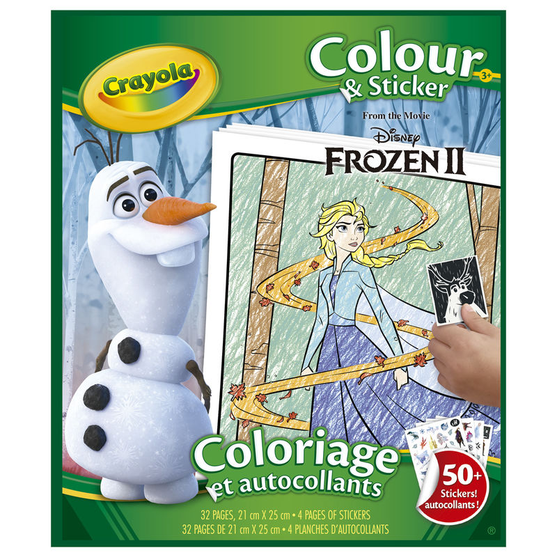 Libro colorear & pegatinas Frozen 2 Disney_0