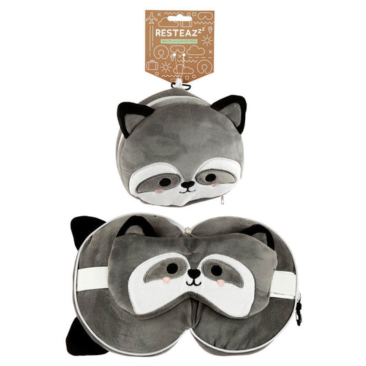 Almohada viaje antifaz Mapache Relaxeazzz_0