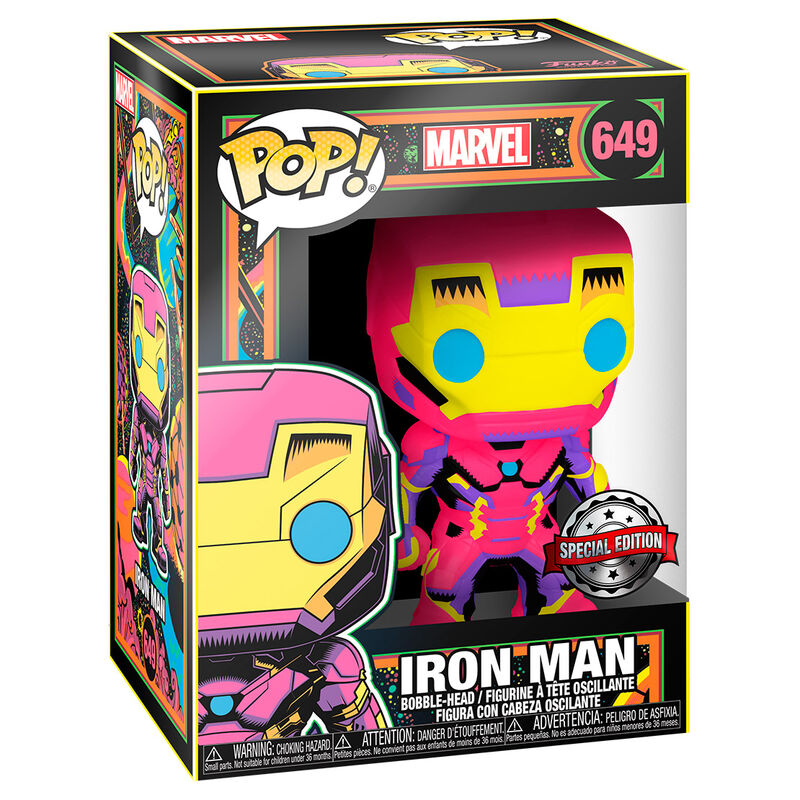Figura POP Marvel Iron Man Black Light Exclusive_0
