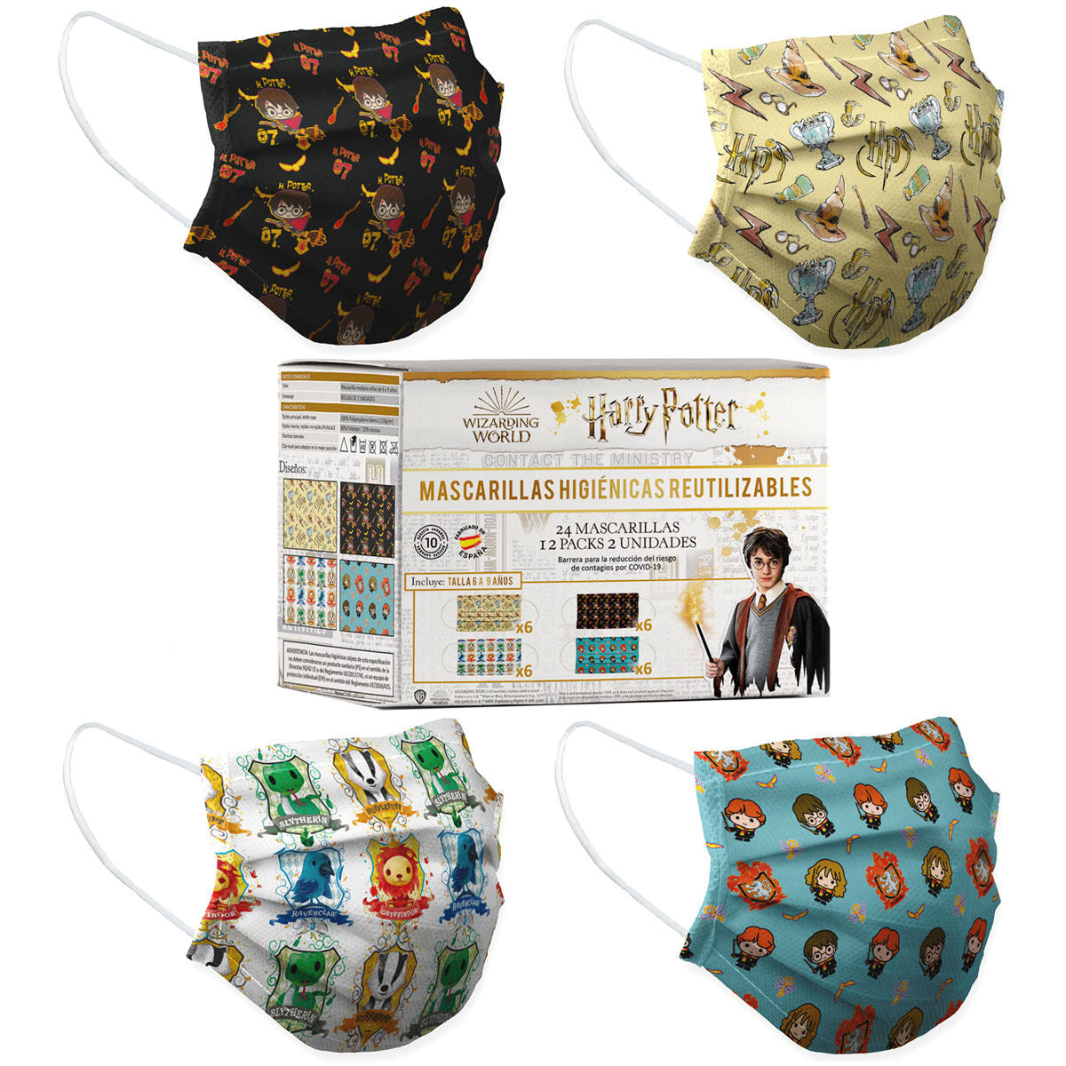 Mascarilla reutilizable Harry Potter 6/9 aÃ±os surtido_0