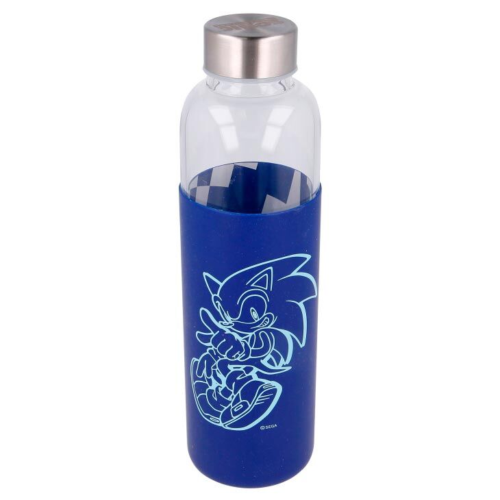Botella cristal Sonic The Hedgehog funda silicona 585ml_0
