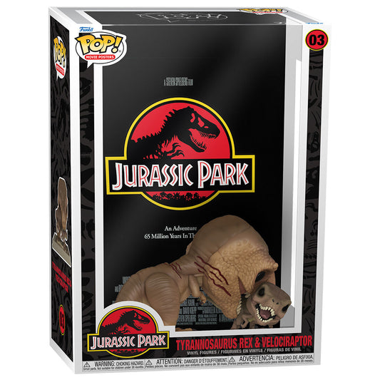 Figura POP Movie Poster Jurassic Park Tyrannosaurus Rex and Velociraptor_0