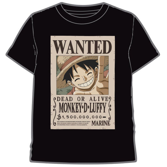 Camiseta Wanted Luffy One Piece adulto_0